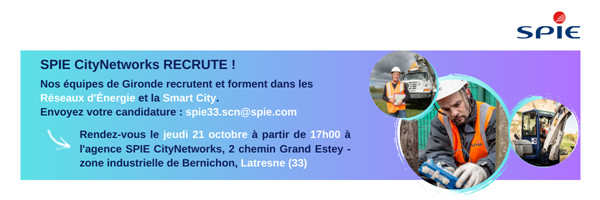 SPIE city Networks Gironde recrute SPIE city Networks Gironde recrute