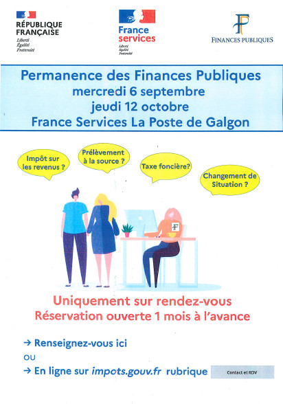 Permanence des Finances Publiques à France Services La Poste Galgon