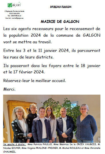 Information sur le recensement 2024