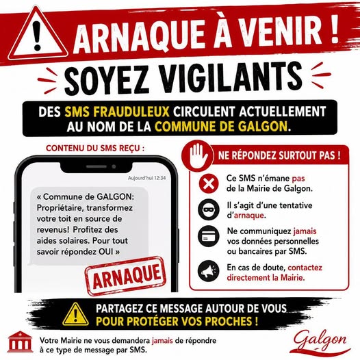 Arnaque au SMS- Soyez vigilants
