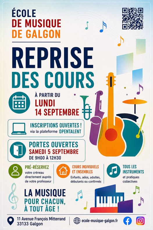 Ecole de musique saison 2026-2027