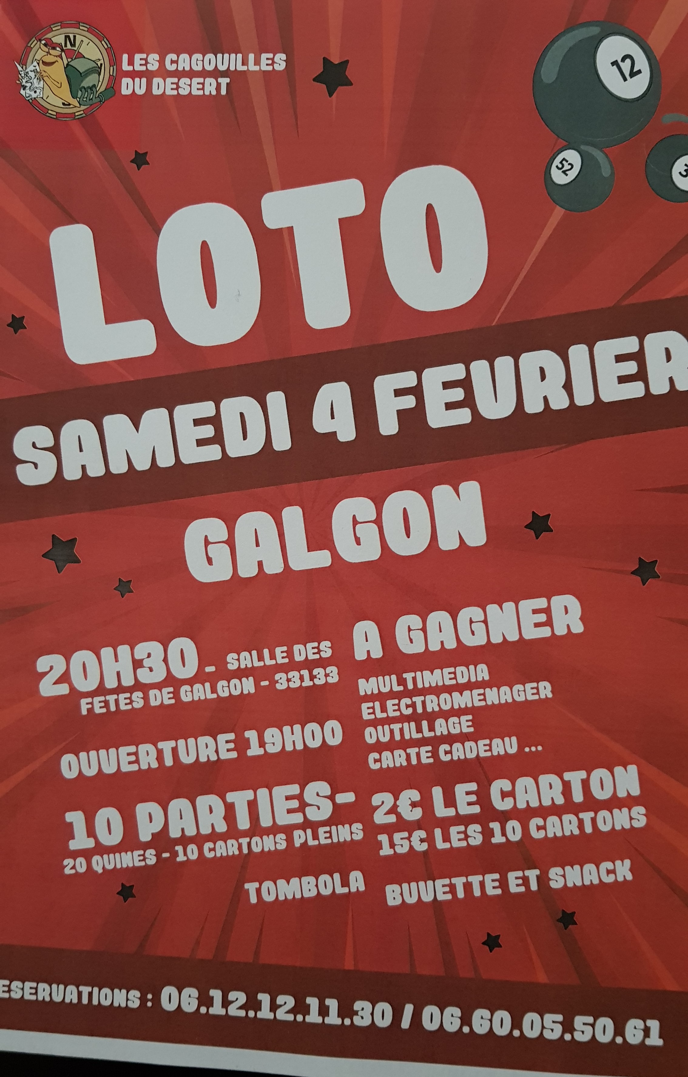 loto à Galgon le 4 février
