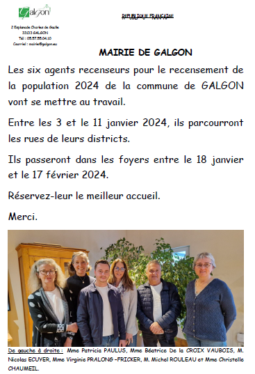 Information sur le recensement 2024