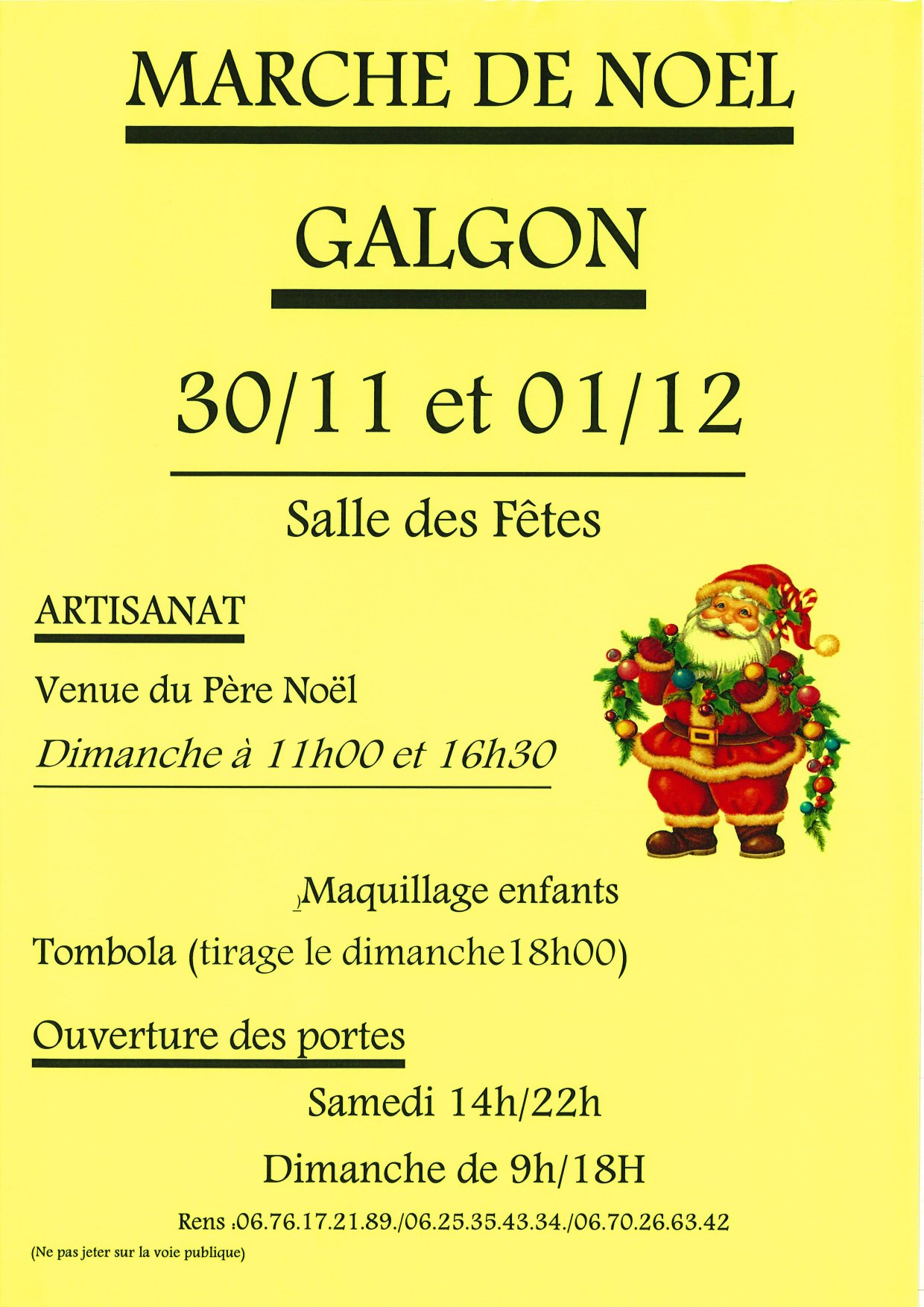 Marché de Noel les 30/11 et 01/12/24