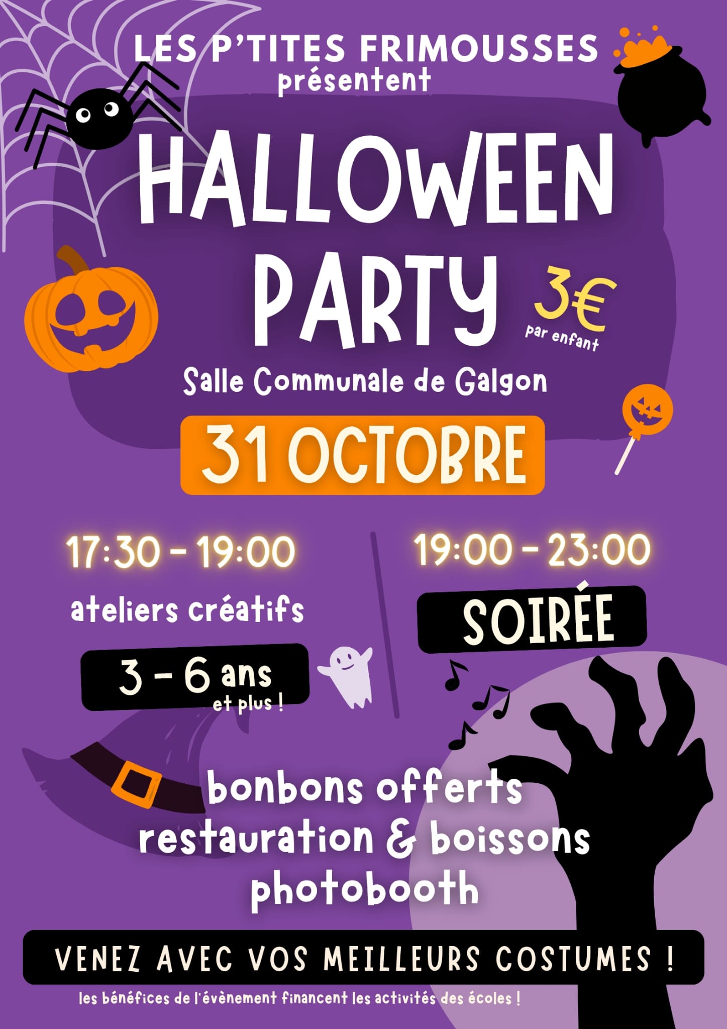 Soirée d’Halloween organisée par les P’tites Frimousses