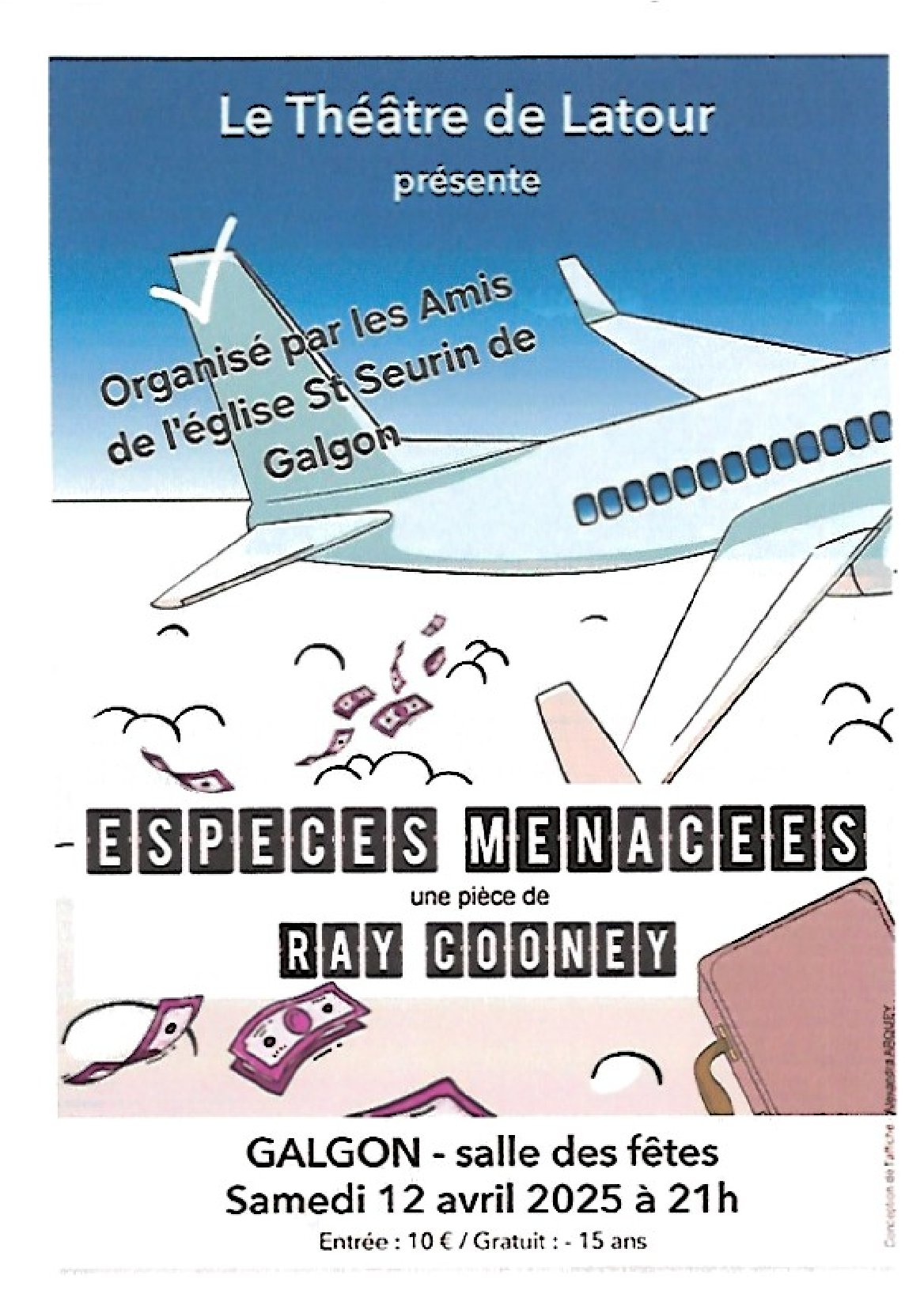 Pièce de théatre "Especes menacées" à GALGON le 12 avril 2026