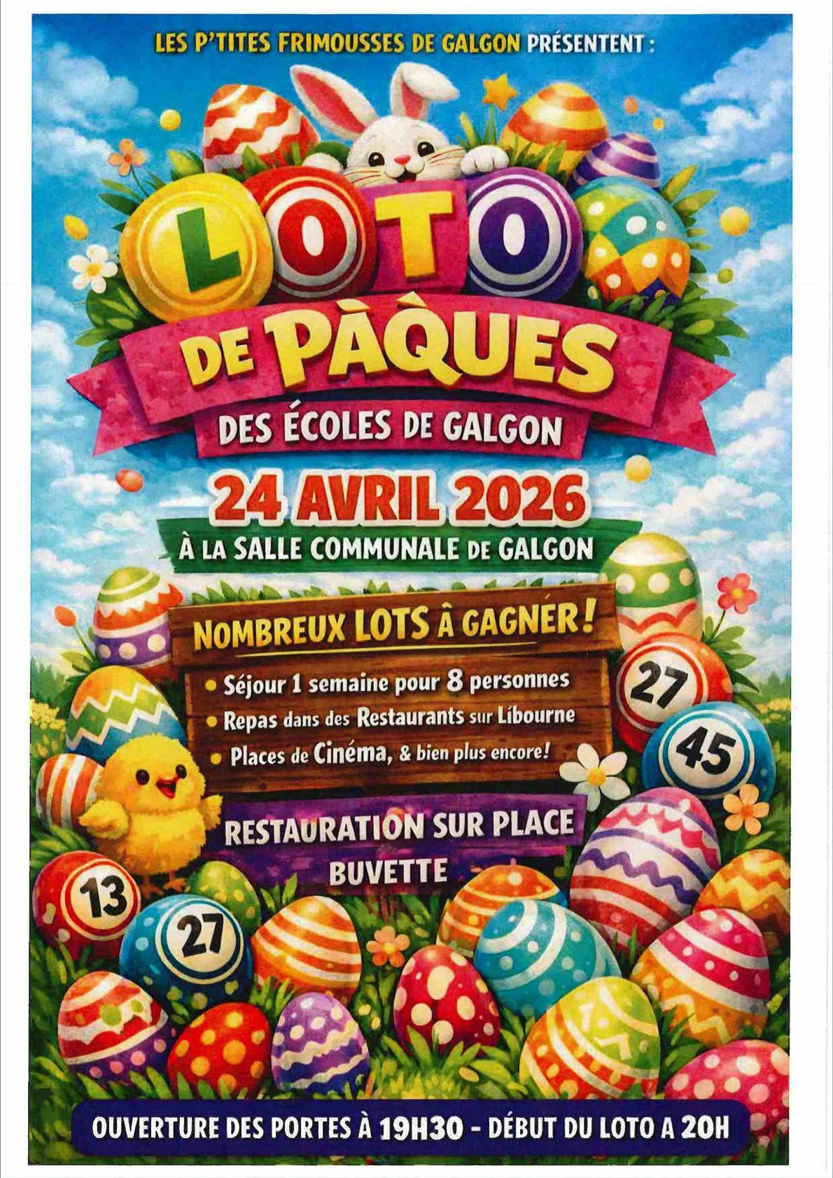 Loto de Pâques à GALGON le 24 Avril 2026