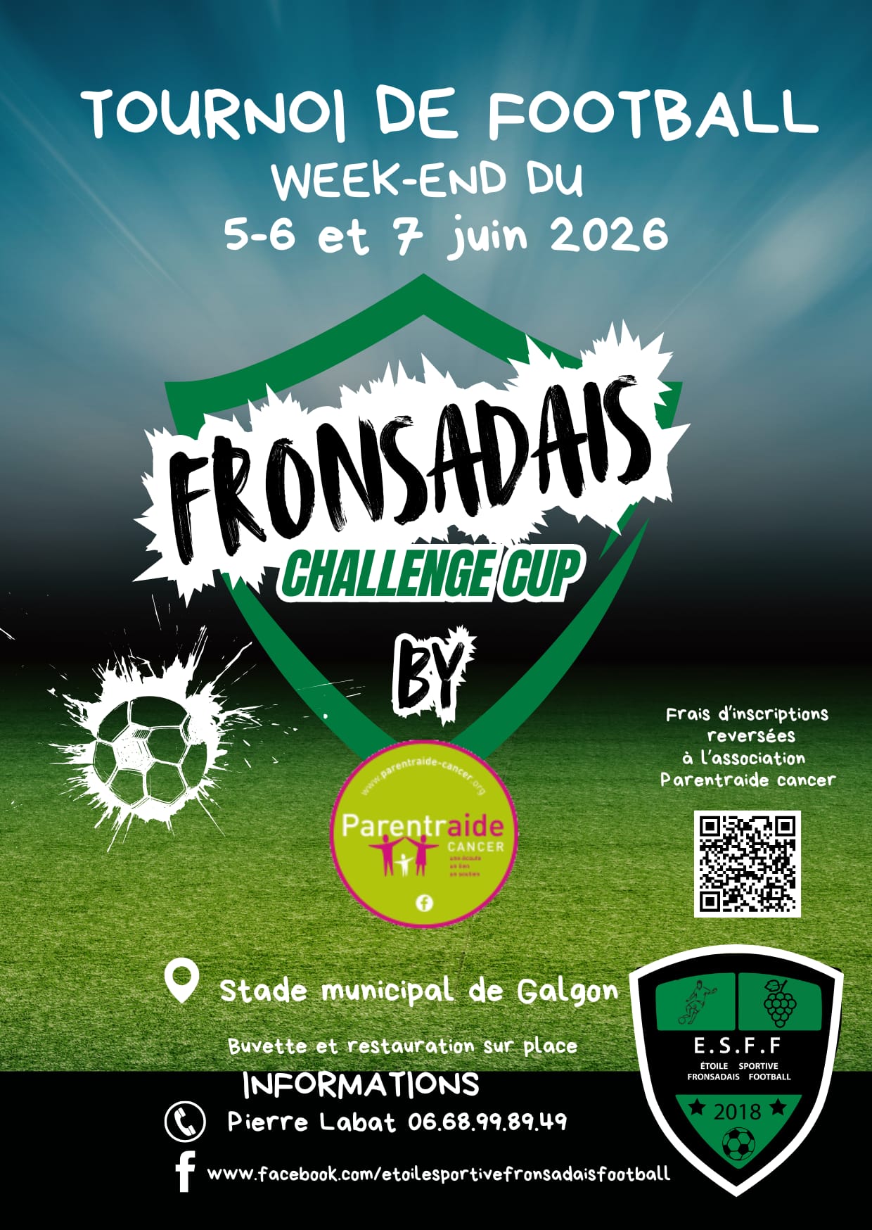 Tournoi de Football les 5,6 &7 Juin 2026