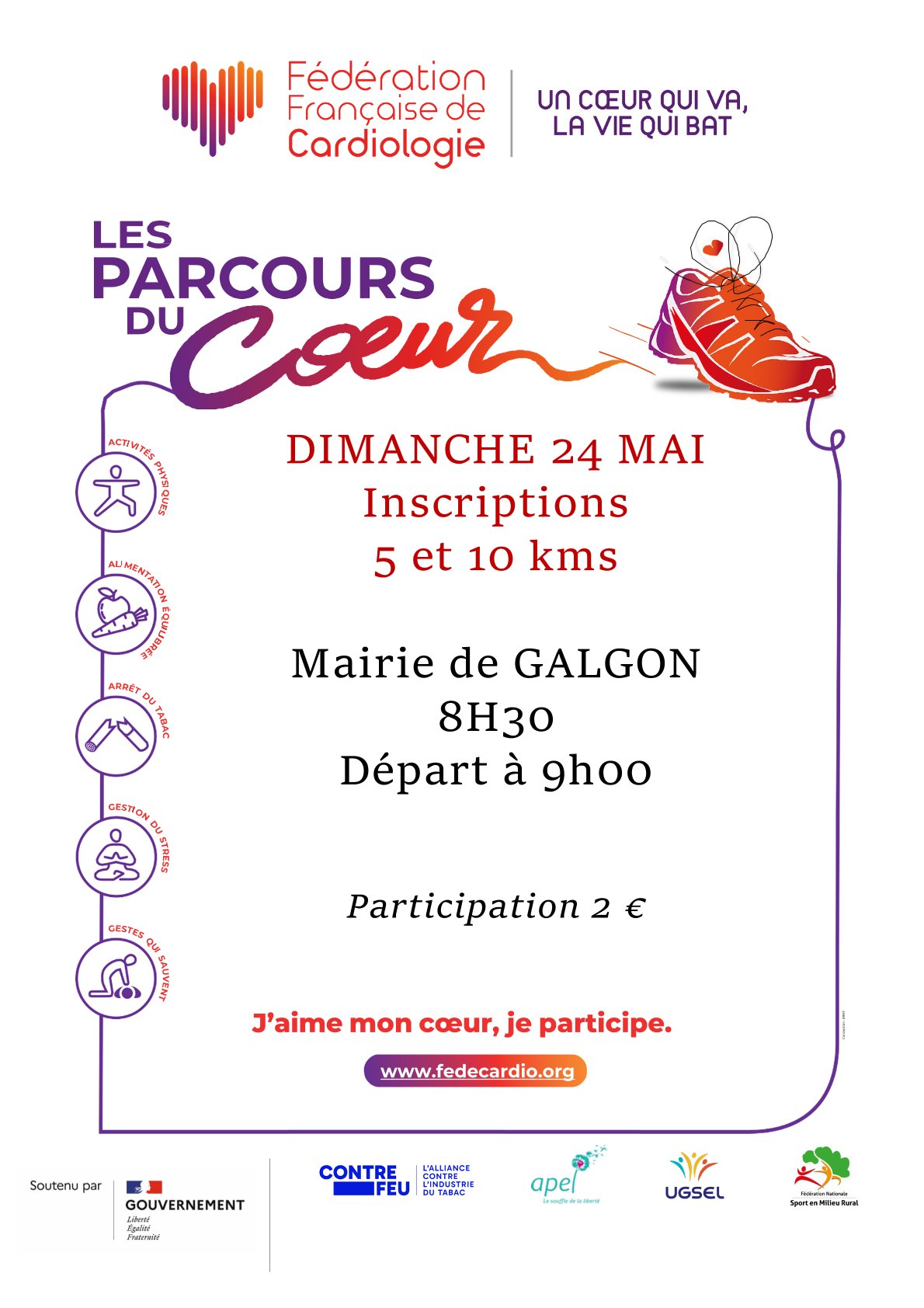 Parcours du coeur le Dimanche 24 mai 2026