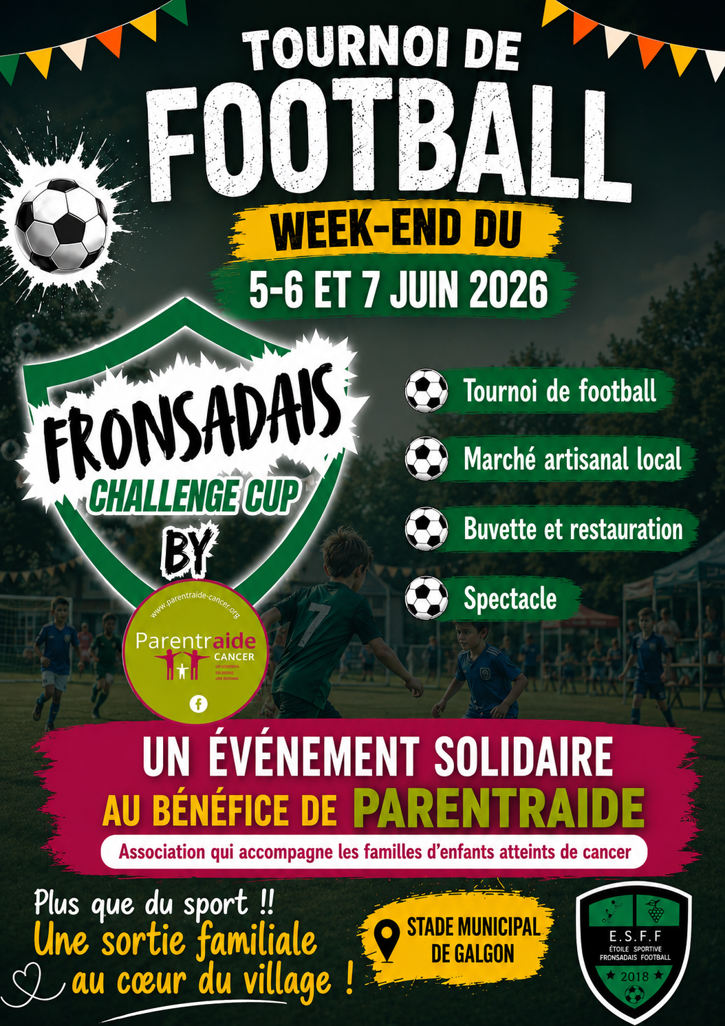 Tournoi de foot les 5-6&7 juin 2026 à GALGON