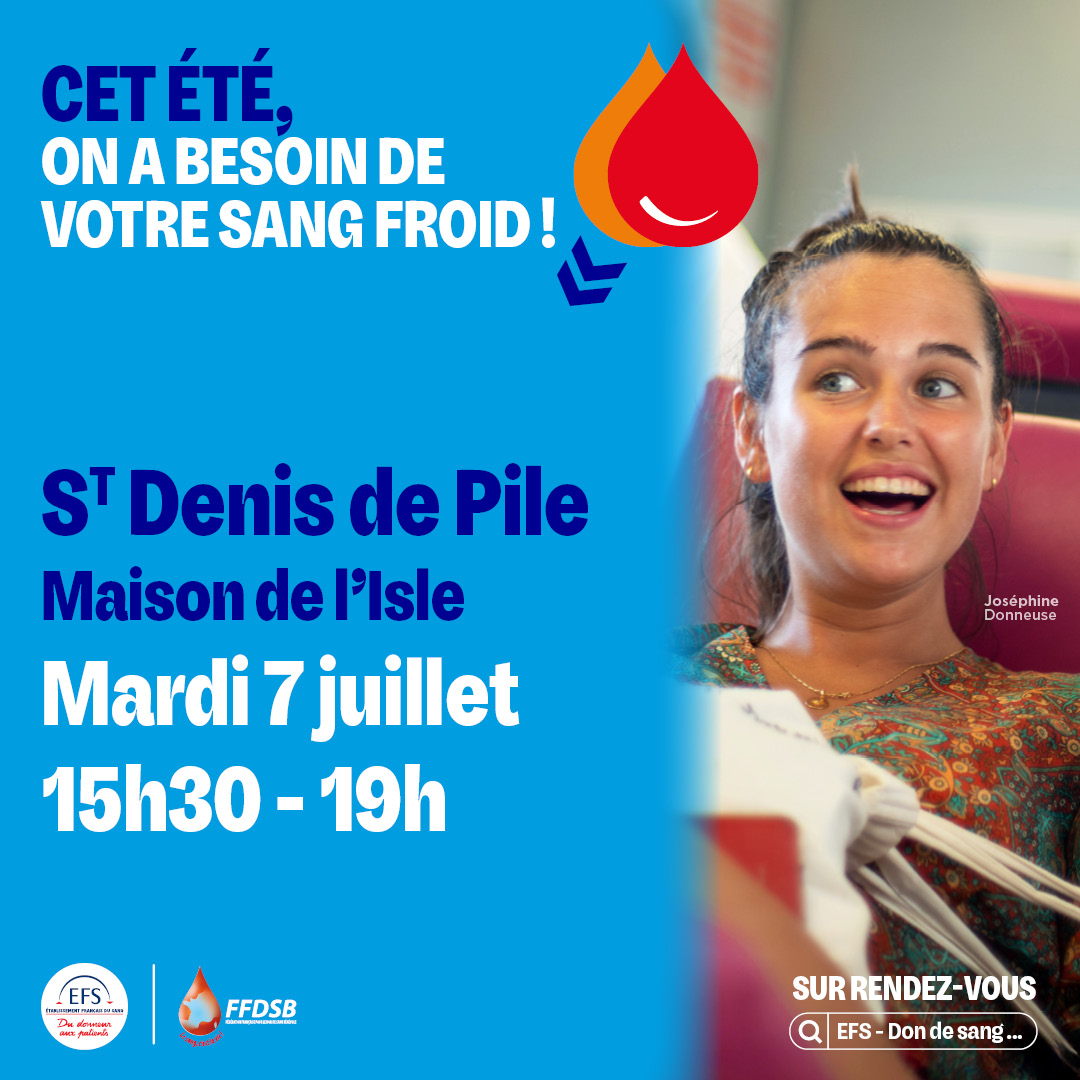 Don du sang saint denis de pile le 07 juillet 2026