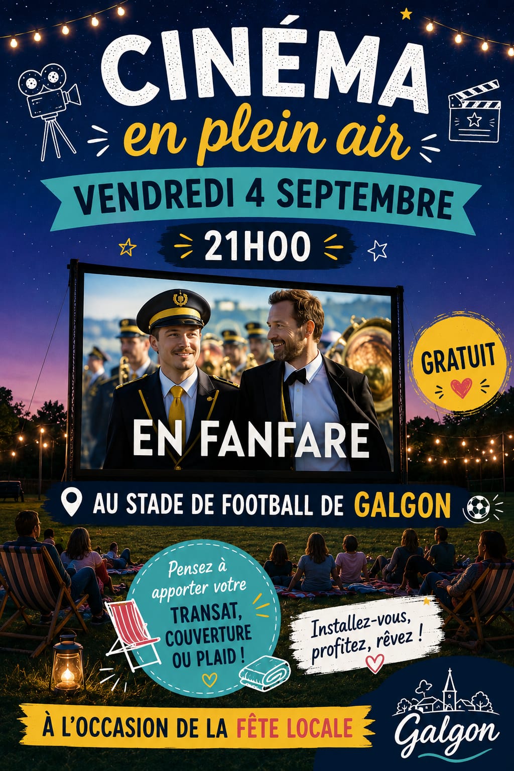 Fete locale GALGON 2026 - cinéma en plein air