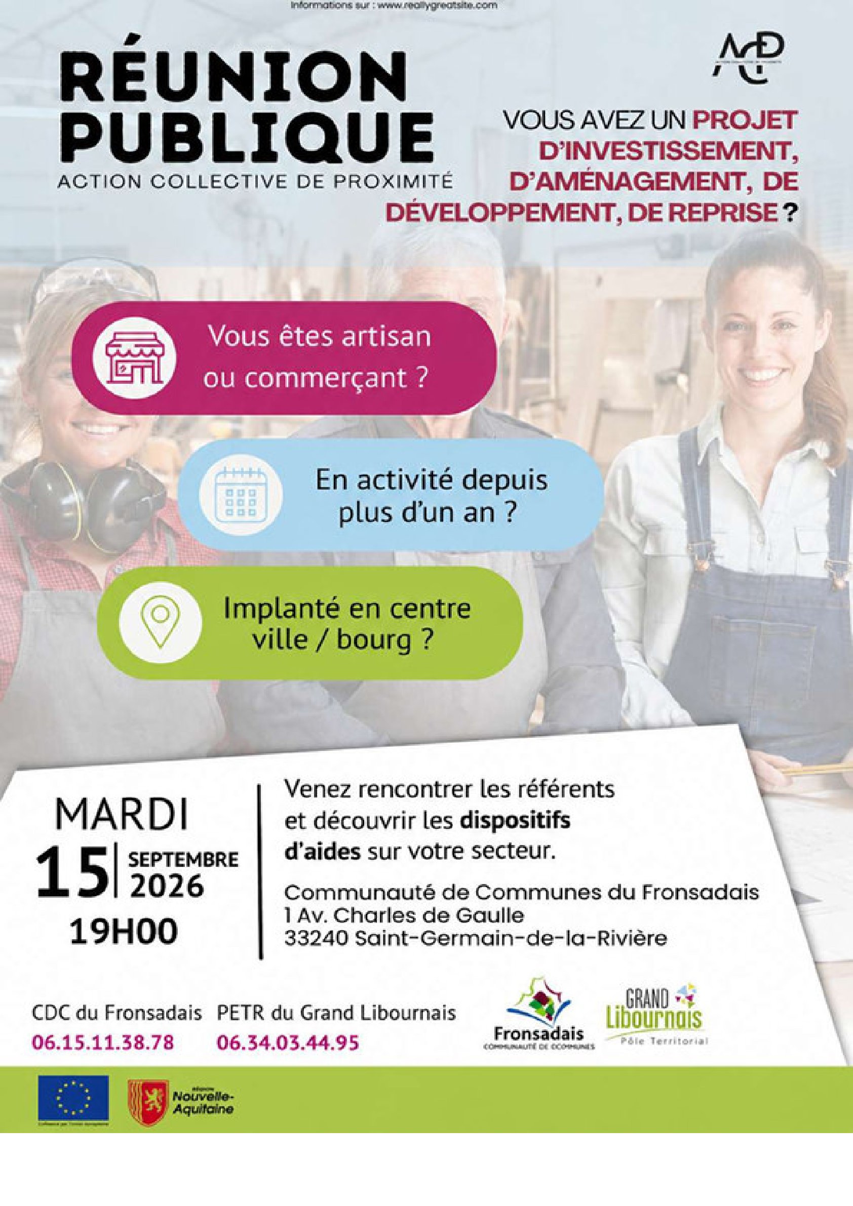 Réunion publique Action Collective de Proximité le 15 septembre 2026
