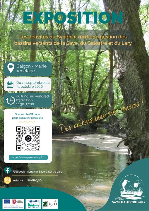 Expositions "les rivieres" à la mairie de GALGON du 15 septembre au 31 octobre 2026