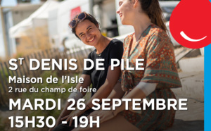 Don du Sang à St Denis de Pile le 26 septembre 2023 de 15h30 à 19h00