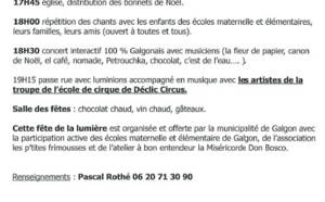 Fête de la lumière le 16 décembre 2023