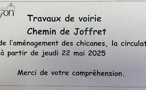 Travaux de voirie Chemin de JOFFRET