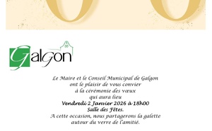 Invitation à la cérémonie des voeux le 02 janvier 2026 18h00