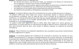 Arrêté préfectoral interdisant la fréquentation des massifs forestiers de gironde du 18/02 jusqu'au 23/02/26
