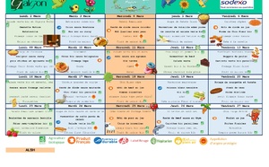 Menus du restaurant scolaire du mois de Mars 2026