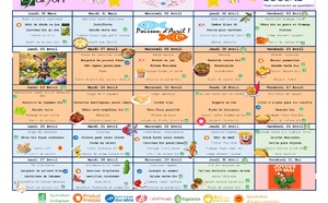 Menus du restaurant scolaire du mois d' Avril 2026