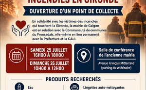 Solidarité avec les victimes des incendies en Gironde