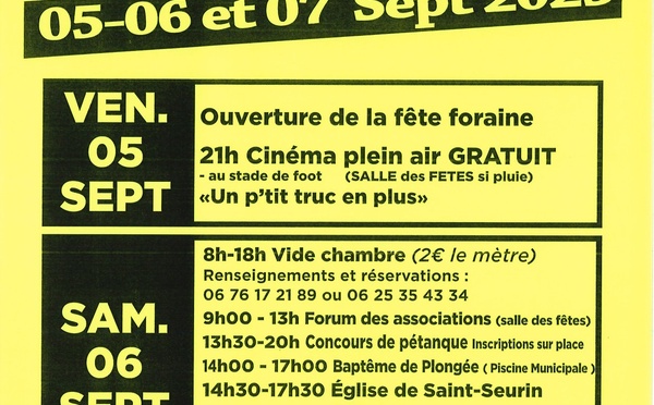 Fête locale de GALGON les 5, 6 &amp; 7 septembre 2025