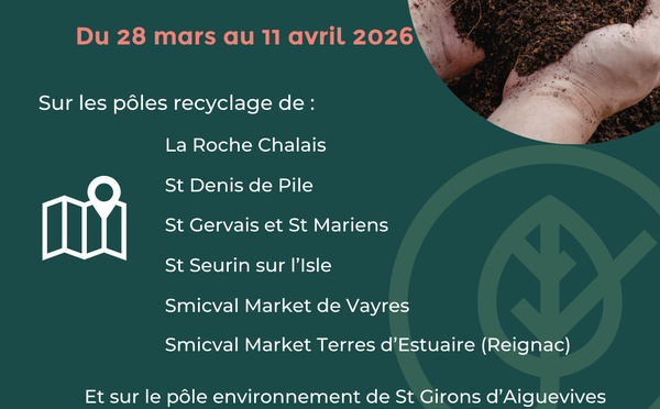 Du 28 mars au 11 avril, le SMICVAL distribue gratuitement du compost