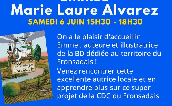 Séance de dédicaces d'EMMEL, auteure de la BD dédiée au Fronsadais le 6 juin à 15h30