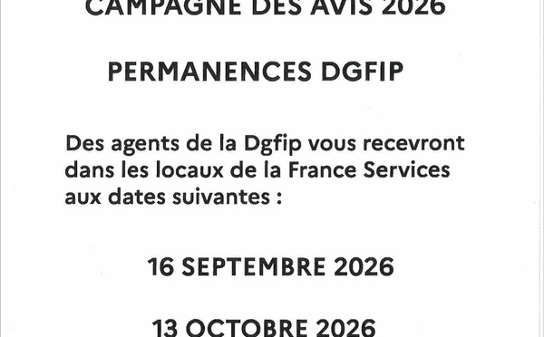 Permanence d'agents des impots à France Service GALGON les 16 septembre et 13 Octobre 2026